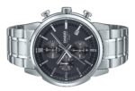Casio Standard Analog Chronograph Stainless Steel Black Dial Quartz MTP-E510D-1A1V Men's Watch
