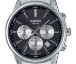 Casio Standard Analog Chronograph Stainless Steel Grey Dial Quartz MTP-E515D-1AV Men's Watch