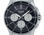 Casio Standard Analog Ion Plated Stainless Steel Black Dial Quartz MTP-1374D-1A3V Men's Watch