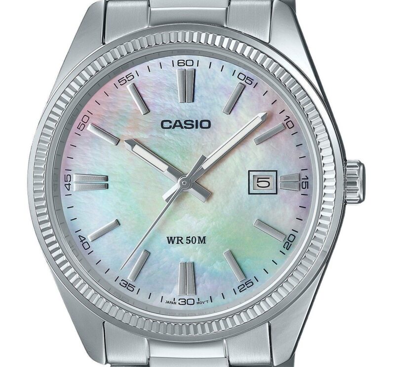 Casio Standard Analog Ion Plated Stainless Steel Mother Of Pearl Quartz MTP-1302DS-7AV Men's Watch