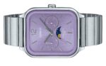 Casio Standard Analog Moon Phase Stainless Steel Purple Dial Quartz MTP-M305D-6AV Men's Watch