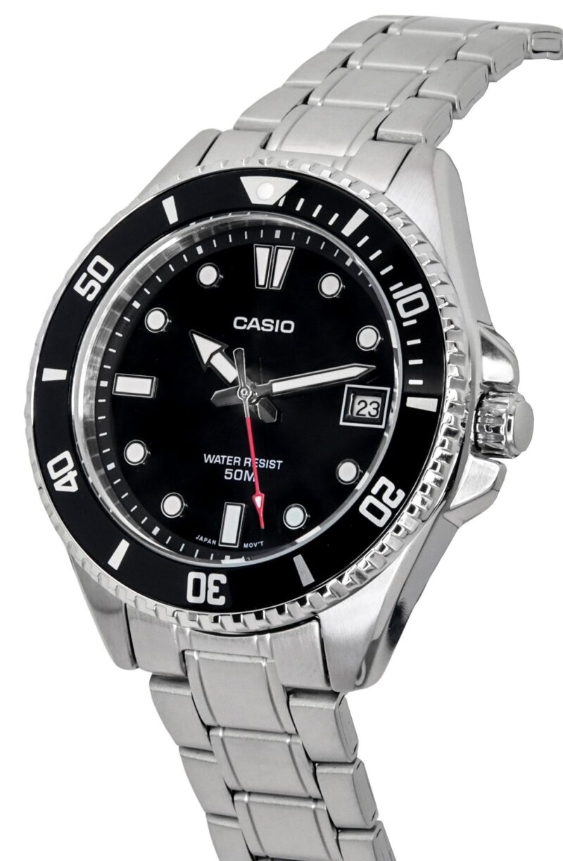 Casio Standard Analog Stainless Steel Black Dial Quartz MDV-10D-1A1 Men's Watch