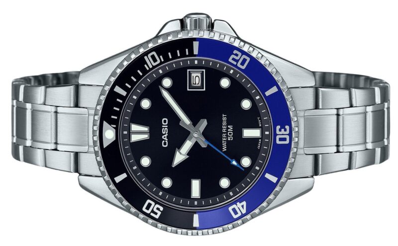 Casio Standard Analog Stainless Steel Black Dial Quartz MDV-10D-1A2 Men's Watch