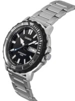 Casio Standard Analog Stainless Steel Black Dial Quartz MTD-125D-1A3V 100M Men's Watch