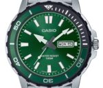 Casio Standard Analog Stainless Steel Green Dial Quartz MTD-125D-3AV 100M Men's Watch