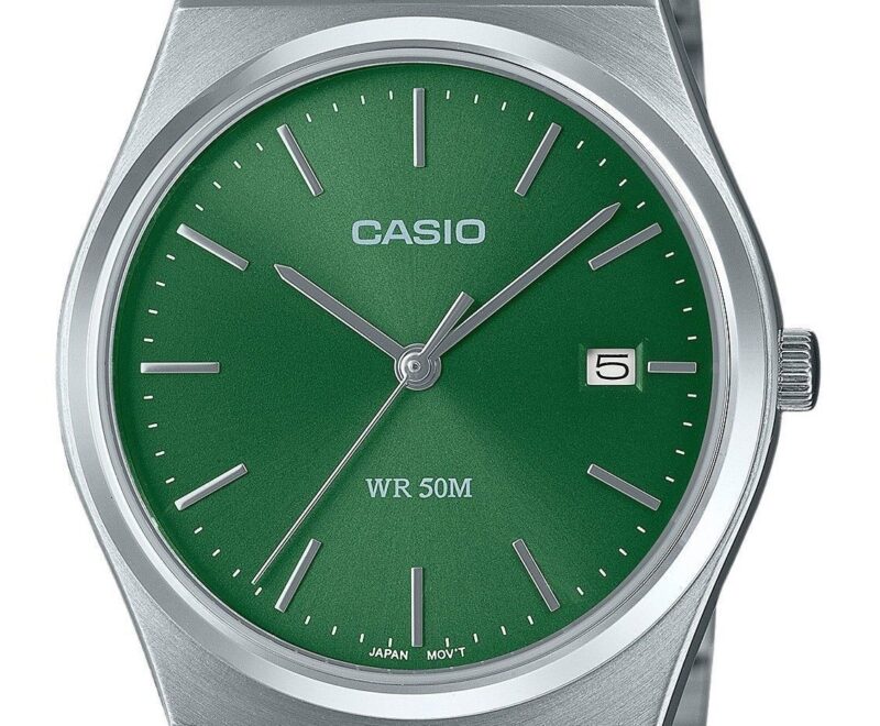 Casio Standard Analog Stainless Steel Green Dial Quartz MTP-B145D-3AV Unisex Watch