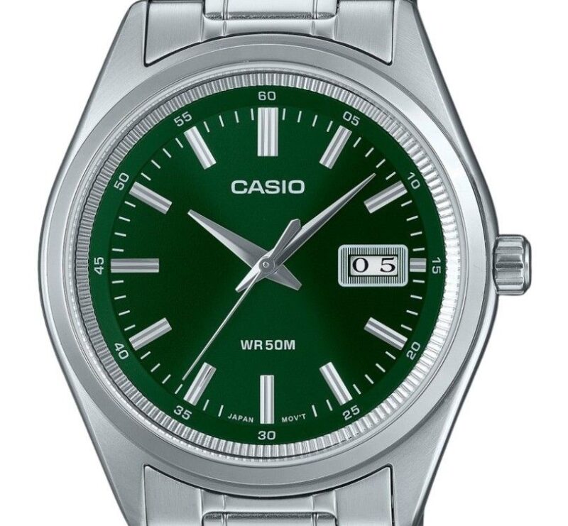 Casio Standard Analog Stainless Steel Green Dial Quartz MTP-B180D-3AV Men's Watch
