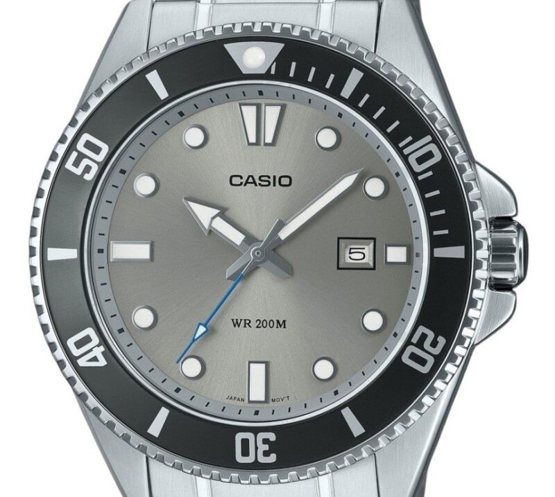 Casio Standard Analog Stainless Steel Grey Dial Quartz MDV-107D-8AV 200M Men's Watch