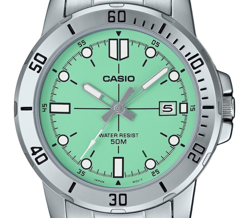 Casio Standard Analog Stainless Steel Mint Green Dial Quartz MTP-VD01D-3E1V Men's Watch