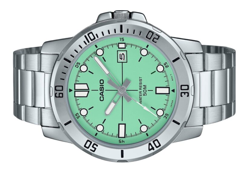 Casio Standard Analog Stainless Steel Mint Green Dial Quartz MTP-VD01D-3E1V Men's Watch