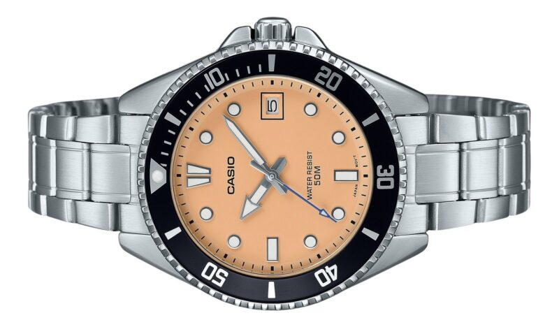 Casio Standard Analog Stainless Steel Salmon Dial Quartz MDV-10D-4A2V Men's Watch