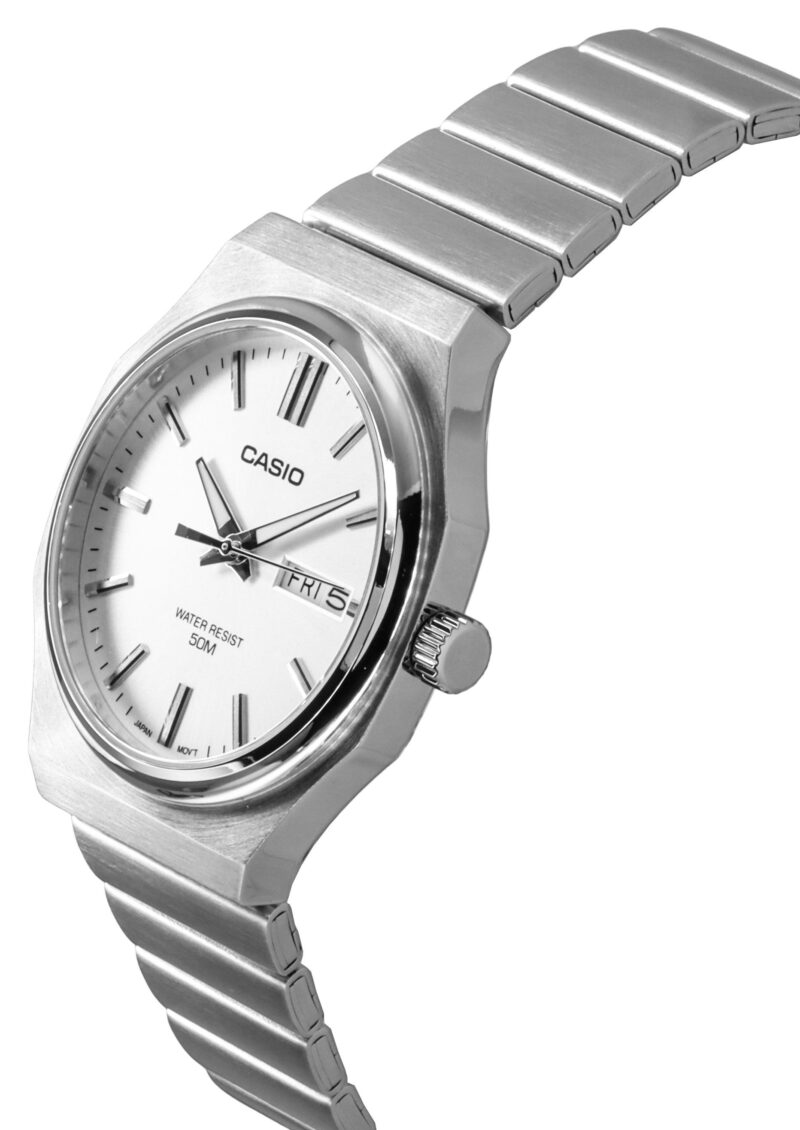 Casio Standard Analog Stainless Steel Silver Dial Quartz MTP-E735D-7AV Men's Watch