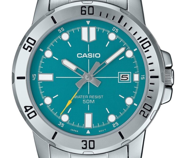 Casio Standard Analog Stainless Steel Turquoise Blue Dial Quartz MTP-VD01D-3E2V Men's Watch
