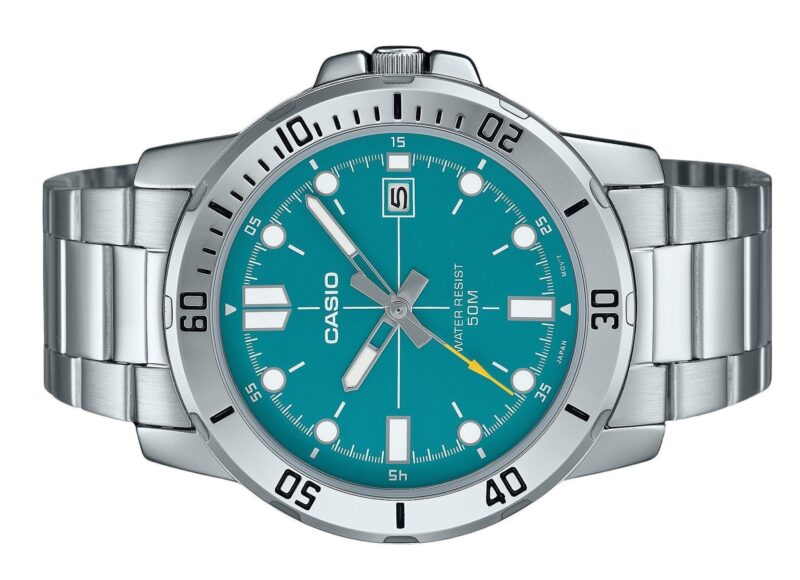 Casio Standard Analog Stainless Steel Turquoise Blue Dial Quartz MTP-VD01D-3E2V Men's Watch