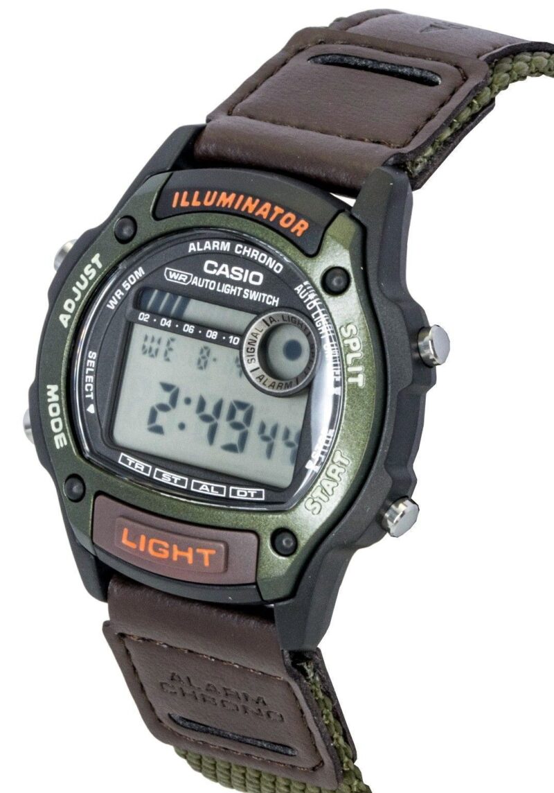 Casio Standard Digital Leather And Cloth Strap Quartz W-220HF-3AV Unisex Watch