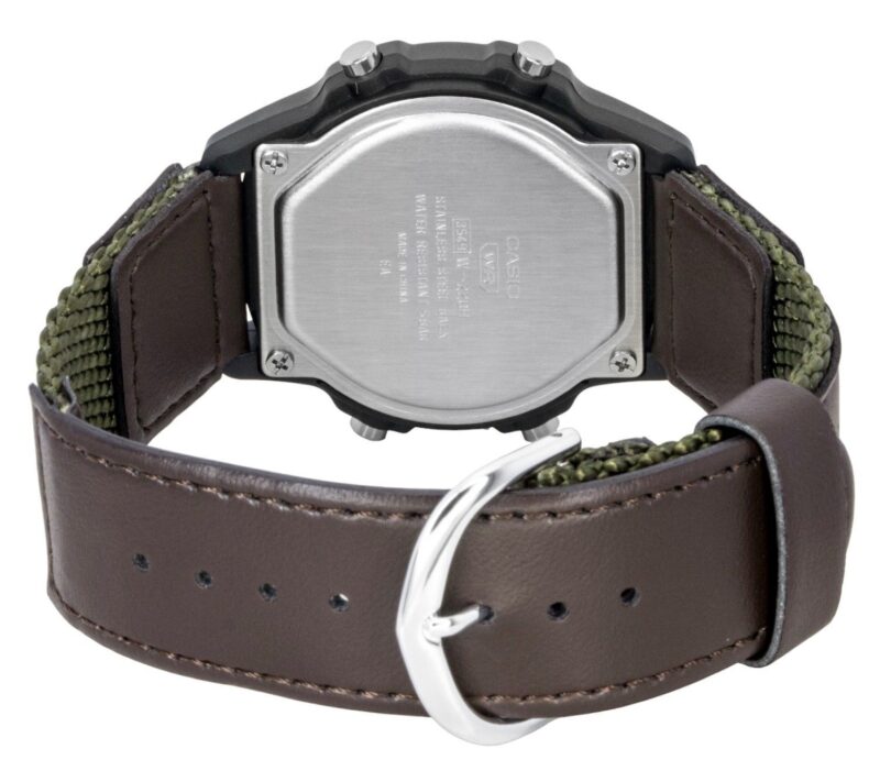 Casio Standard Digital Leather And Cloth Strap Quartz W-220HF-3AV Unisex Watch