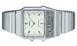 Casio Vintage Analog Digital Dual Time Stainless Steel Bracelet White Dial Quartz AQ-800E-7A2 Unisex Watch