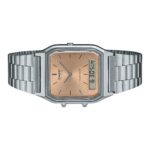 Casio Vintage Analog Digital Light Copper Dial Dual time Quartz AQ-230A-4AMQY Unisex Watch