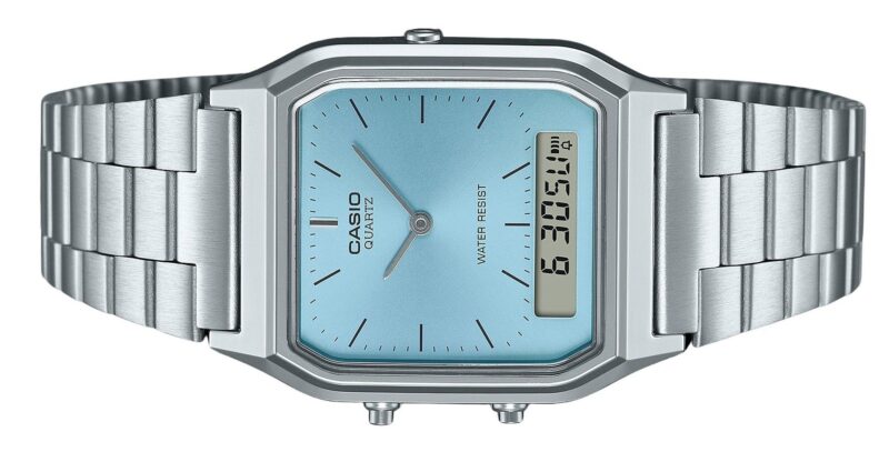 Casio Vintage Analog Digital Turquoise Blue Dial Quartz AQ-230A-2A1 Unisex Watch