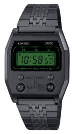 Casio Vintage Digital Black Ion Plated Stainless Steel Quartz A1100B-1 Unisex Watch