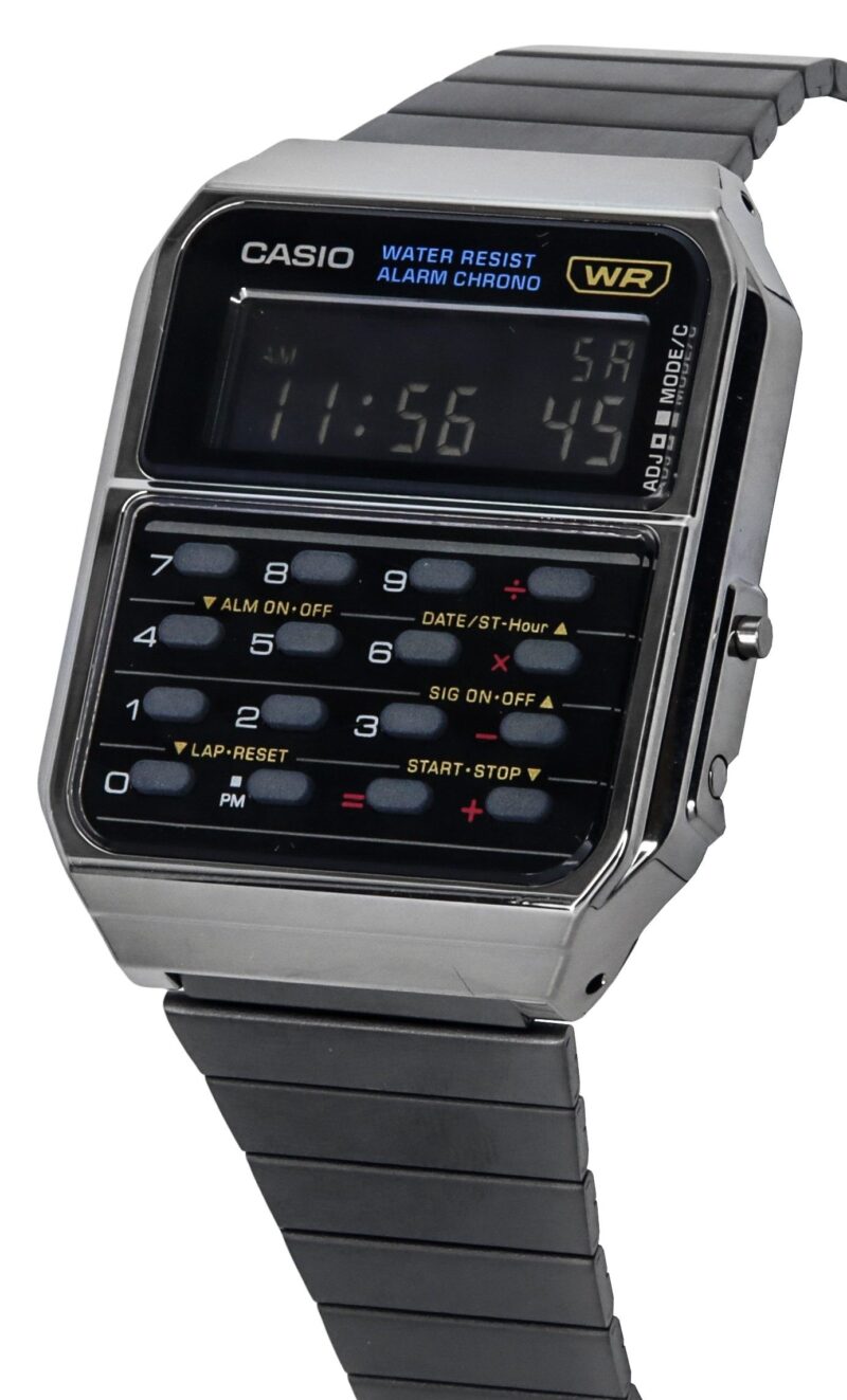 Casio Vintage Digital Calculator Stainless Steel Quartz CA-500WEGG-1B Men's Watch