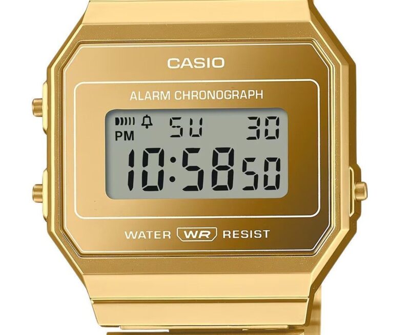 Casio Vintage Digital Gold Stainless Steel Quartz A700WEVG-9A Unisex Watch