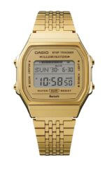 Casio Vintage Digital Smartphone Link Gold Tone Stainless Steel Quartz ABL-100WEG-9A Unisex Watch