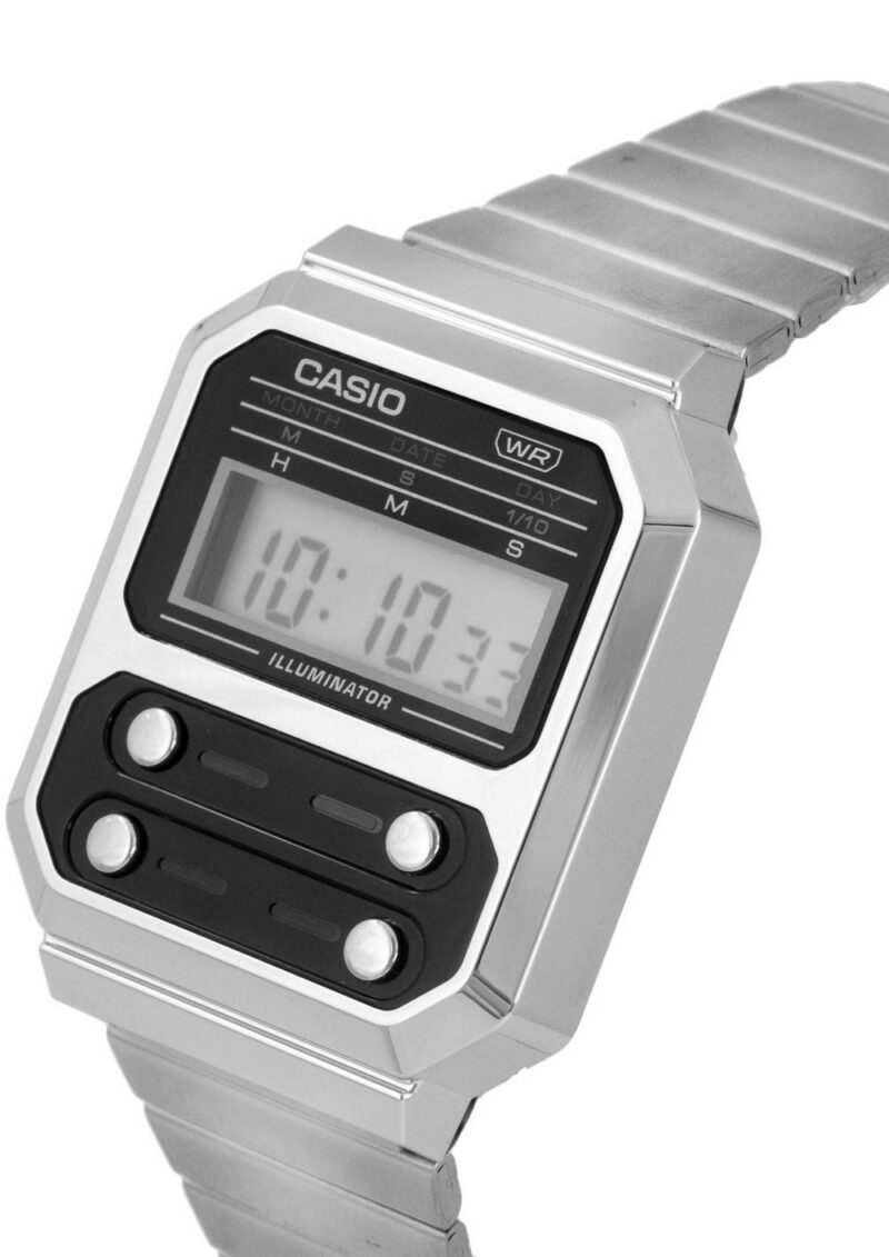 Casio Vintage Digital Stainless Steel A100WE-1A A100WE-1 Men's Watch