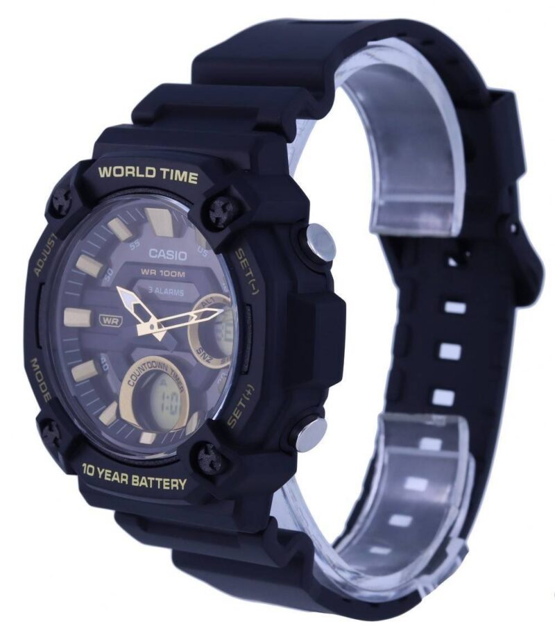 Casio Youth Analog Digital Resin Black Dial Quartz AEQ-120W-9AV AEQ120W-9 100M Men's Watch