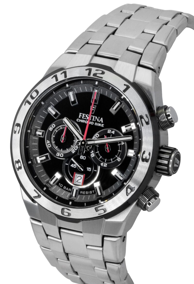 Festina Chrono Bike Chronograph Stainless Steel Black Dial Quartz F20670-6 100M Men's Watch
