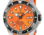 Festina Diver Rubber Strap Orange Dial Quartz F20664-4 200M Men's Watch