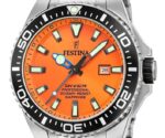 Festina Diver Stainless Steel Orange Dial Quartz F20663-4 200M Men's Watch