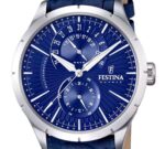 Festina Retro Multifunction Leather Strap Blue Dial Quartz F16573-7 Men's Watch
