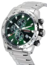 Festina Sports Chorongraph Stainless Steel Green Dial Quartz F20463-3 F204633 100M Men's Watch