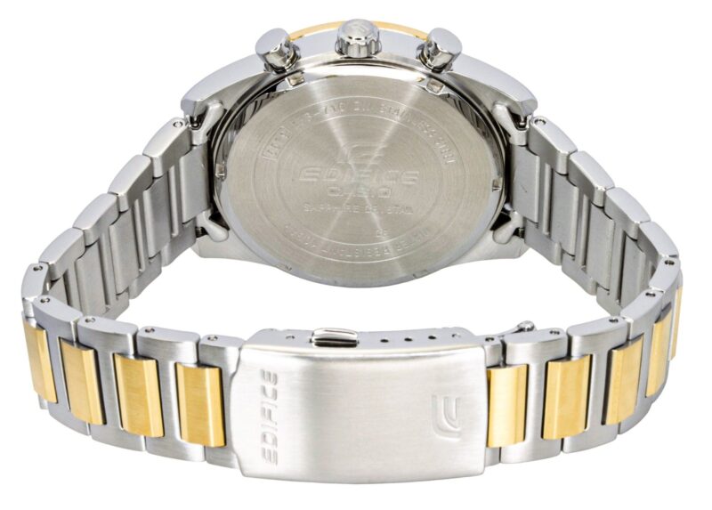 Casio Edifice Analog Chronograph Two Tone Stainless Steel Black Dial Quartz EFB-710SG-1AV 100M Men's Watch