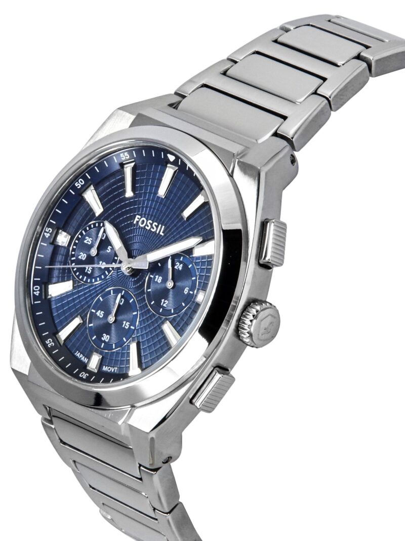 Fossil Everett Chronograph Stainless Steel Blue Dial Quartz FS6104 Men's Watch