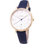 Fossil Jacqueline Silver Dial Navy Blue Leather ES3843 Women's Watch
