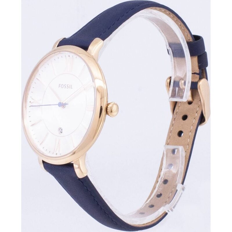 Fossil Jacqueline Silver Dial Navy Blue Leather ES3843 Women's Watch