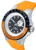 Invicta Aviator Orange Silicone Strap Gunmetal Dial Quartz 49721 100M Men's Watch