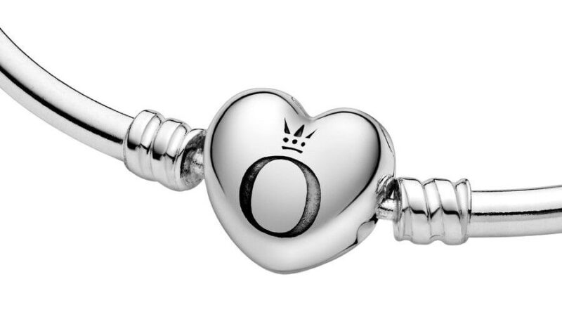 Pandora Moments Heart Clasp Bangle Bracelet 596268-17 For Women