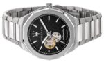 Refurbished Maserati Stile Open Heart Black Dial Stainless Steel Automatic R8823142002 100M Men's Watch