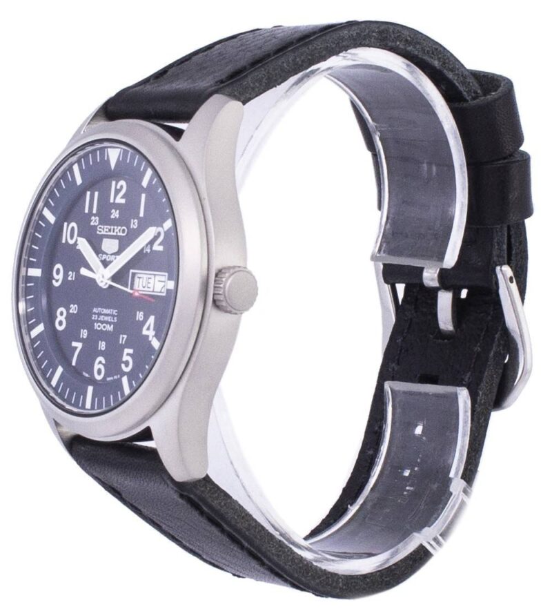 Seiko 5 Sports Automatic Black Leather SNZG11K1-var-LS8 100M Men's Watch