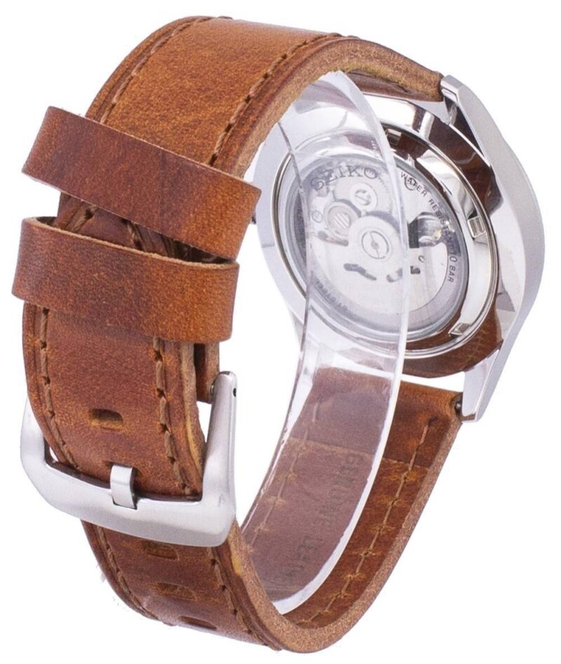 Seiko 5 Sports Automatic Brown Leather SNZG11K1-var-LS9 100M Men's Watch