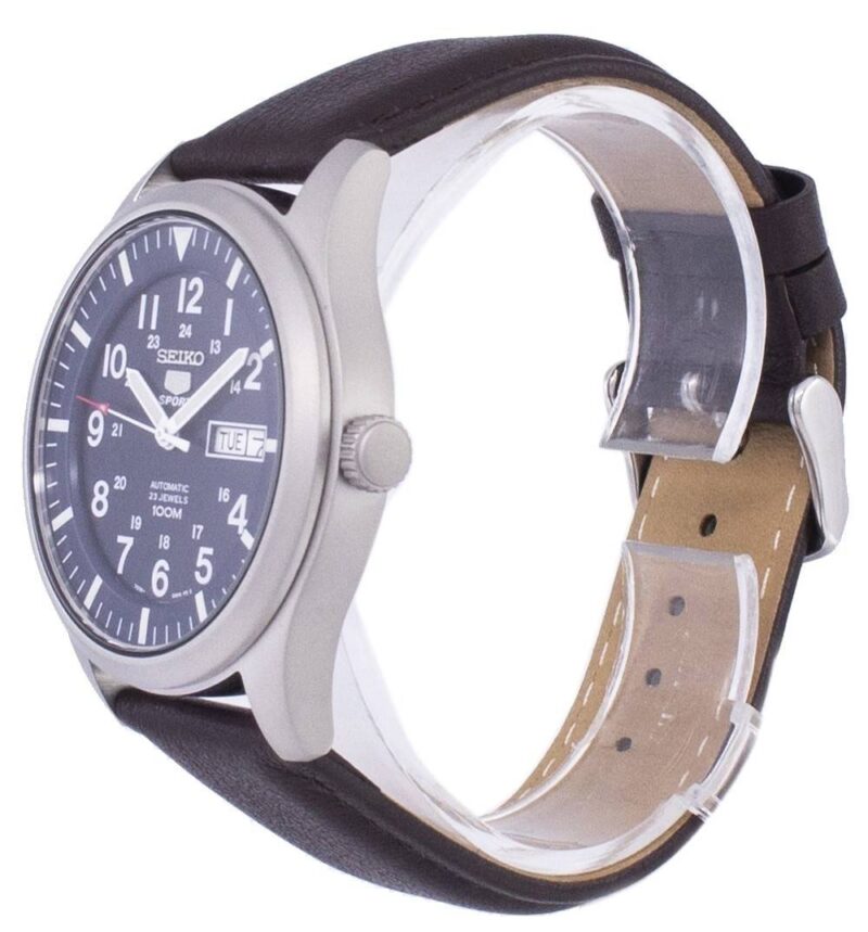 Seiko 5 Sports Automatic Dark Brown Leather SNZG11K1-var-LS11 100M Men's Watch