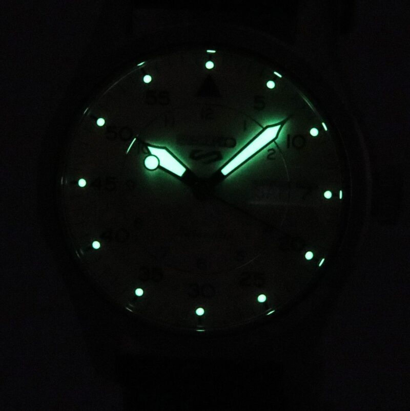 Seiko 5 Sports GMT Champagne Flieger Suit Style Leather Strap Automatic SRPJ87K1 100M Men's Watch