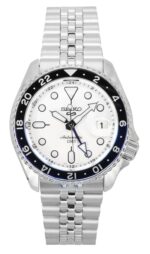 Seiko 5 Sports SKX GMT Stainless Steel White Dial Automatic SSK033K1 100M Men's Watch