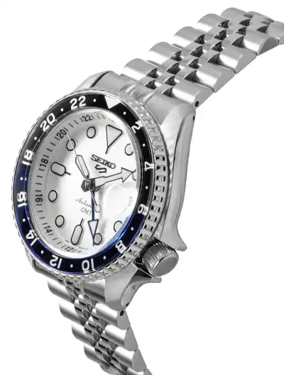 Seiko 5 Sports SKX GMT Stainless Steel White Dial Automatic SSK033K1 100M Men's Watch