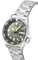 Seiko 5 Sports SKX Street Stonewash Stainless Steel Black Dial Automatic SRPL79K1 100M Men's Watch