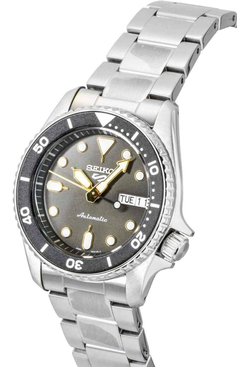 Seiko 5 Sports SKX Street Stonewash Stainless Steel Black Dial Automatic SRPL79K1 100M Men's Watch