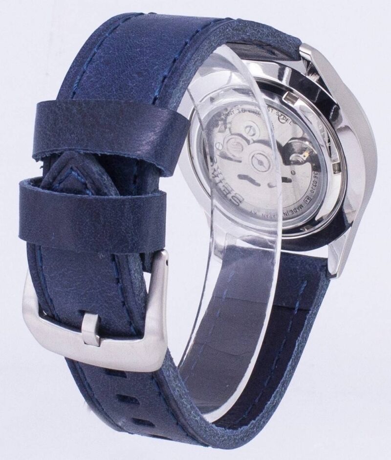 Seiko 5 Sports SNZG11J1-var-LS13 Japan Made Dark Blue Leather Strap Men's Watch
